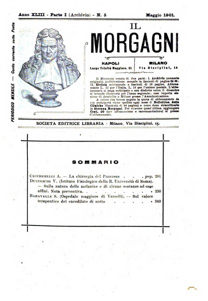 Il morgagni giornale indirizzato al progresso della medicina. Parte 1., Archivio o Memorie originali