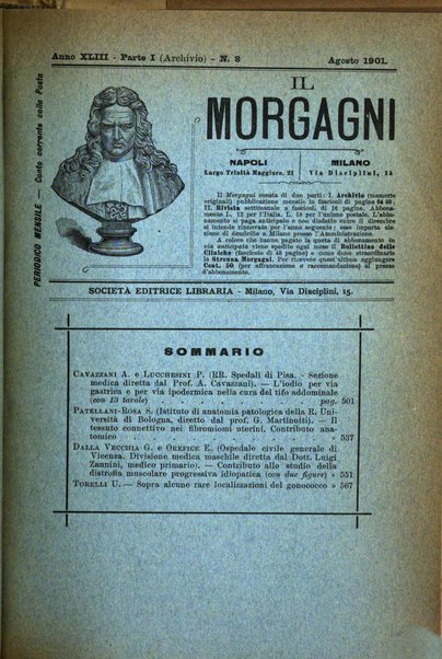 Il morgagni giornale indirizzato al progresso della medicina. Parte 1., Archivio o Memorie originali