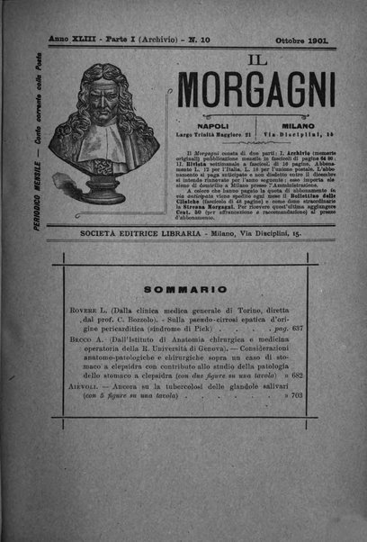 Il morgagni giornale indirizzato al progresso della medicina. Parte 1., Archivio o Memorie originali