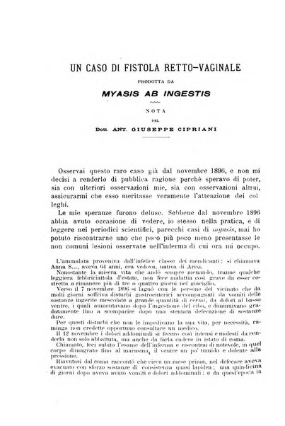 Il morgagni giornale indirizzato al progresso della medicina. Parte 1., Archivio o Memorie originali