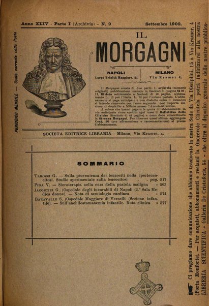 Il morgagni giornale indirizzato al progresso della medicina. Parte 1., Archivio o Memorie originali