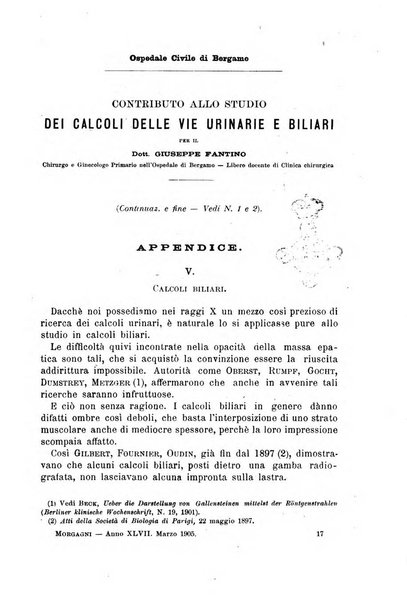 Il morgagni giornale indirizzato al progresso della medicina. Parte 1., Archivio o Memorie originali