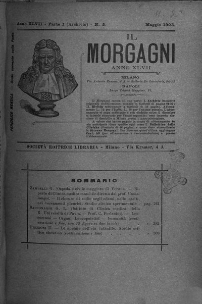 Il morgagni giornale indirizzato al progresso della medicina. Parte 1., Archivio o Memorie originali