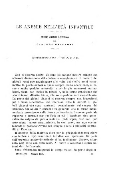 Il morgagni giornale indirizzato al progresso della medicina. Parte 1., Archivio o Memorie originali