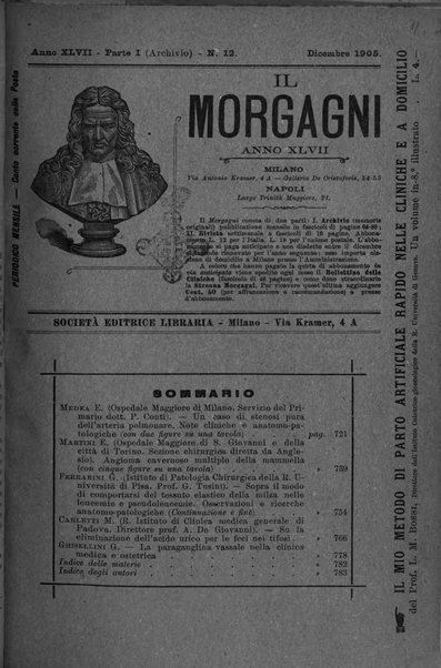 Il morgagni giornale indirizzato al progresso della medicina. Parte 1., Archivio o Memorie originali