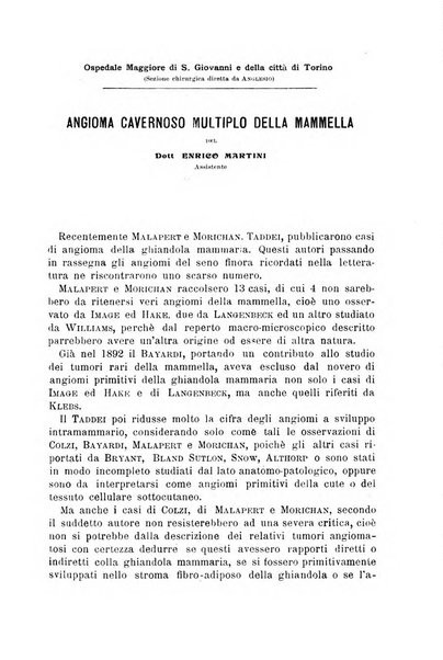 Il morgagni giornale indirizzato al progresso della medicina. Parte 1., Archivio o Memorie originali