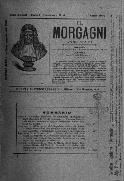 Il morgagni giornale indirizzato al progresso della medicina. Parte 1., Archivio o Memorie originali