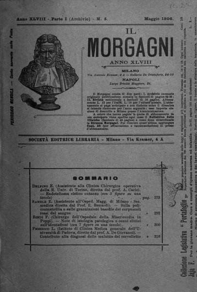 Il morgagni giornale indirizzato al progresso della medicina. Parte 1., Archivio o Memorie originali