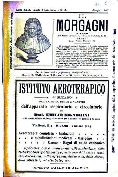 Il morgagni giornale indirizzato al progresso della medicina. Parte 1., Archivio o Memorie originali