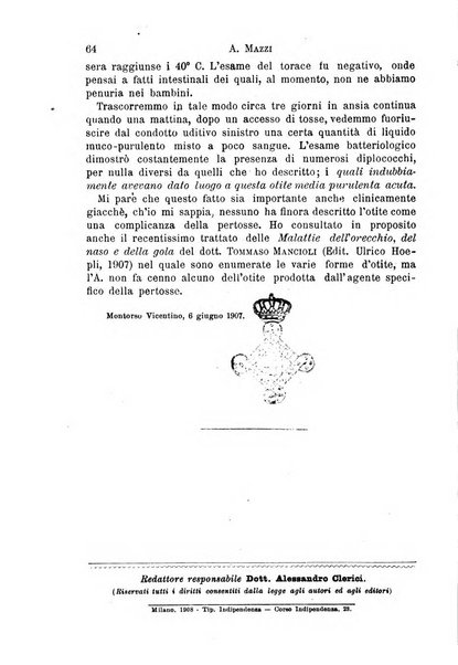 Il morgagni giornale indirizzato al progresso della medicina. Parte 1., Archivio o Memorie originali