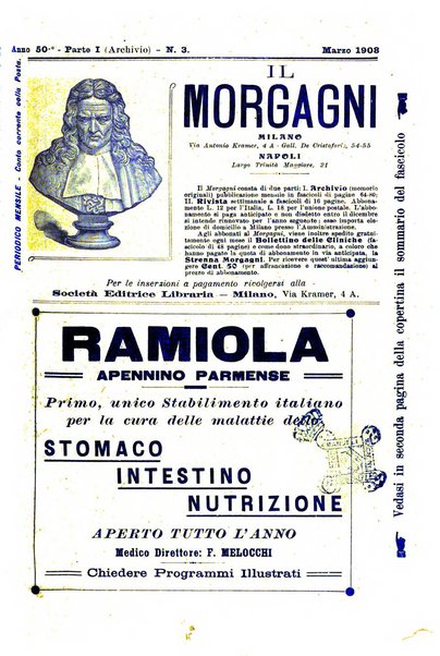 Il morgagni giornale indirizzato al progresso della medicina. Parte 1., Archivio o Memorie originali