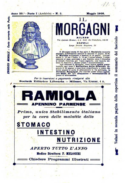 Il morgagni giornale indirizzato al progresso della medicina. Parte 1., Archivio o Memorie originali