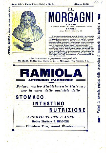 Il morgagni giornale indirizzato al progresso della medicina. Parte 1., Archivio o Memorie originali