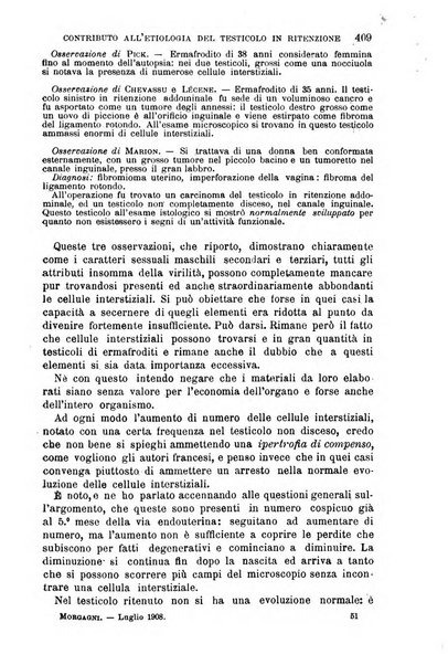 Il morgagni giornale indirizzato al progresso della medicina. Parte 1., Archivio o Memorie originali