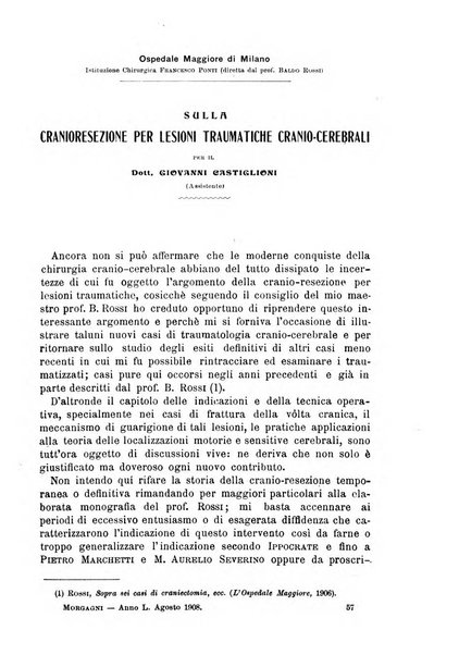 Il morgagni giornale indirizzato al progresso della medicina. Parte 1., Archivio o Memorie originali