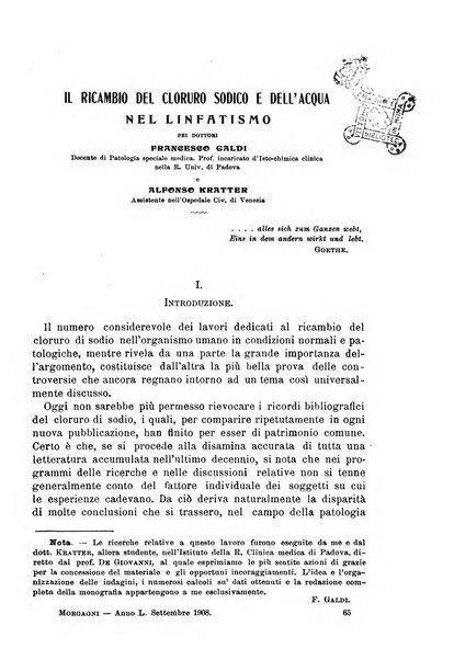 Il morgagni giornale indirizzato al progresso della medicina. Parte 1., Archivio o Memorie originali