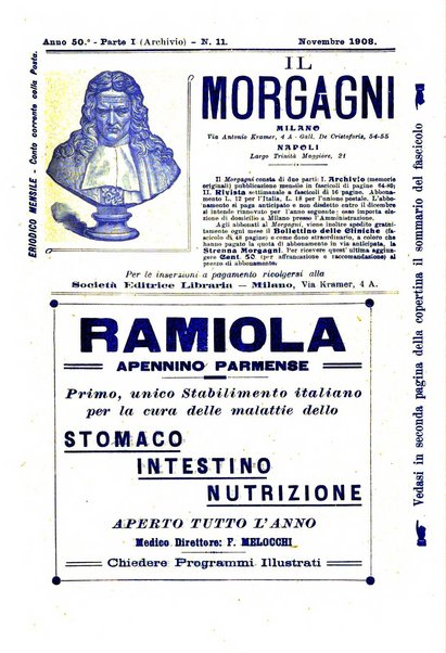 Il morgagni giornale indirizzato al progresso della medicina. Parte 1., Archivio o Memorie originali