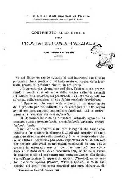 Il morgagni giornale indirizzato al progresso della medicina. Parte 1., Archivio o Memorie originali