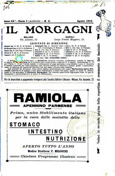 Il morgagni giornale indirizzato al progresso della medicina. Parte 1., Archivio o Memorie originali