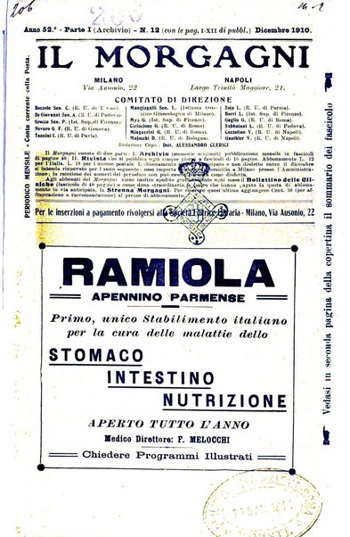 Il morgagni giornale indirizzato al progresso della medicina. Parte 1., Archivio o Memorie originali