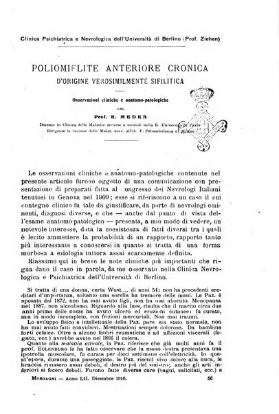 Il morgagni giornale indirizzato al progresso della medicina. Parte 1., Archivio o Memorie originali