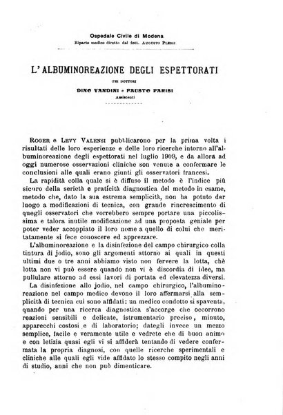 Il morgagni giornale indirizzato al progresso della medicina. Parte 1., Archivio o Memorie originali