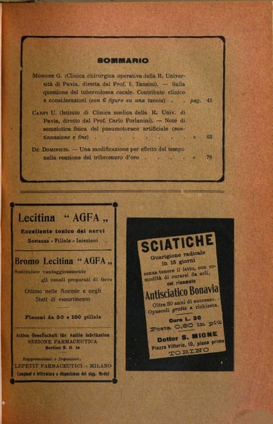 Il morgagni giornale indirizzato al progresso della medicina. Parte 1., Archivio o Memorie originali