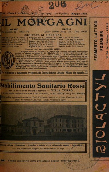 Il morgagni giornale indirizzato al progresso della medicina. Parte 1., Archivio o Memorie originali