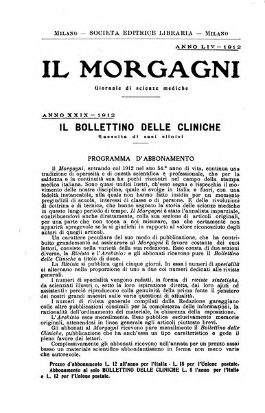 Il morgagni giornale indirizzato al progresso della medicina. Parte 1., Archivio o Memorie originali