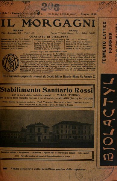 Il morgagni giornale indirizzato al progresso della medicina. Parte 1., Archivio o Memorie originali