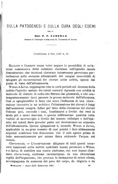 Il morgagni giornale indirizzato al progresso della medicina. Parte 1., Archivio o Memorie originali