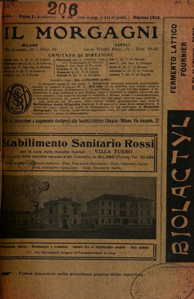 Il morgagni giornale indirizzato al progresso della medicina. Parte 1., Archivio o Memorie originali