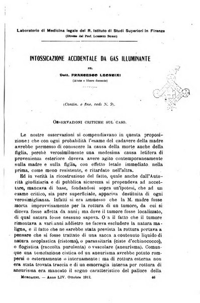 Il morgagni giornale indirizzato al progresso della medicina. Parte 1., Archivio o Memorie originali