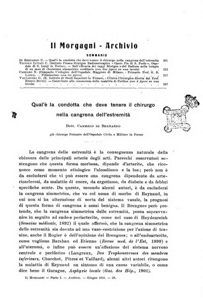 Il morgagni giornale indirizzato al progresso della medicina. Parte 1., Archivio o Memorie originali