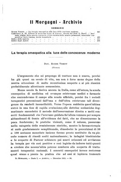 Il morgagni giornale indirizzato al progresso della medicina. Parte 1., Archivio o Memorie originali