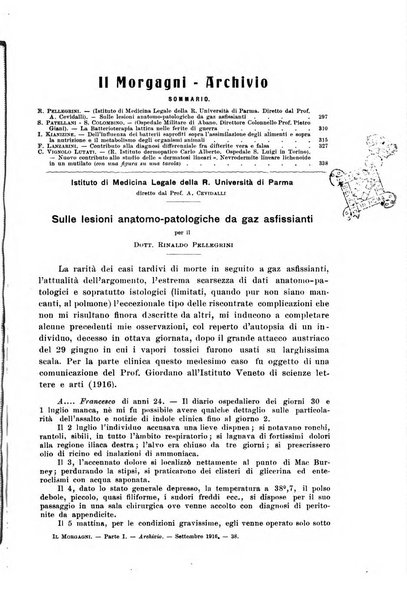 Il morgagni giornale indirizzato al progresso della medicina. Parte 1., Archivio o Memorie originali