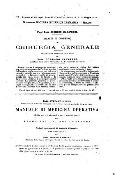 Il morgagni giornale indirizzato al progresso della medicina. Parte 1., Archivio o Memorie originali