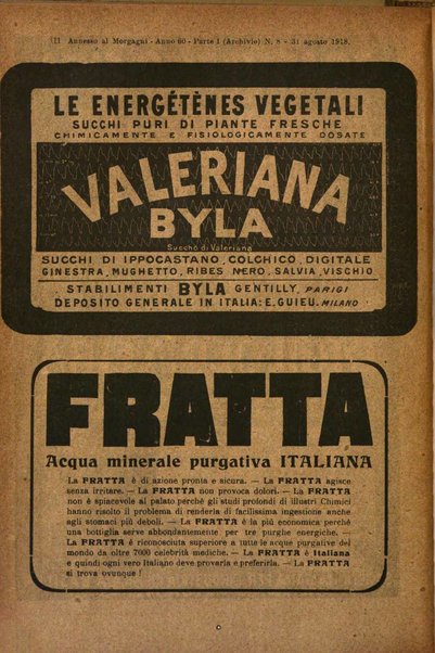 Il morgagni giornale indirizzato al progresso della medicina. Parte 1., Archivio o Memorie originali