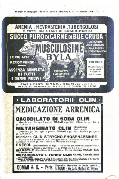 Il morgagni giornale indirizzato al progresso della medicina. Parte 1., Archivio o Memorie originali