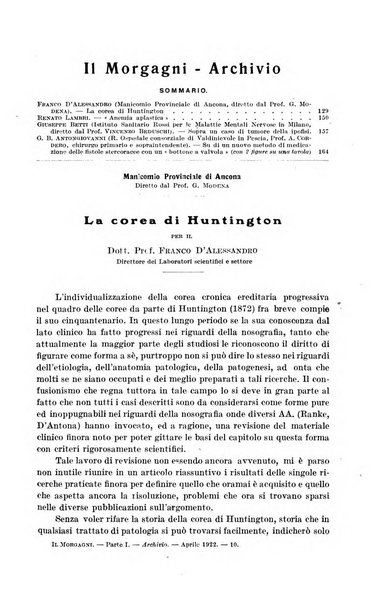 Il morgagni giornale indirizzato al progresso della medicina. Parte 1., Archivio o Memorie originali