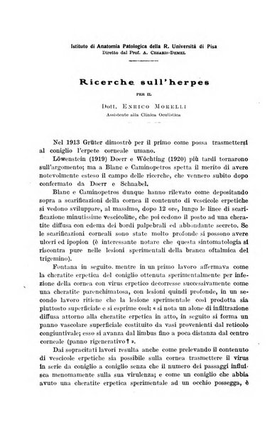 Il morgagni giornale indirizzato al progresso della medicina. Parte 1., Archivio o Memorie originali