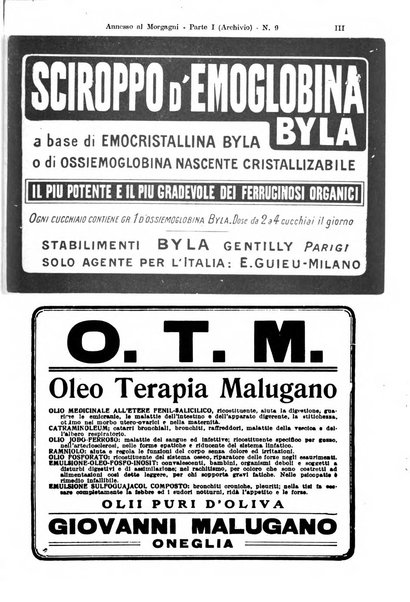 Il morgagni giornale indirizzato al progresso della medicina. Parte 1., Archivio o Memorie originali