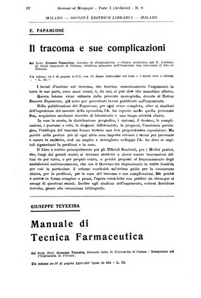 Il morgagni giornale indirizzato al progresso della medicina. Parte 1., Archivio o Memorie originali