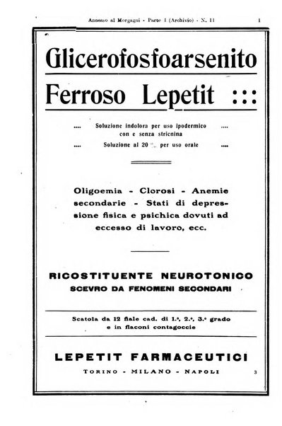 Il morgagni giornale indirizzato al progresso della medicina. Parte 1., Archivio o Memorie originali