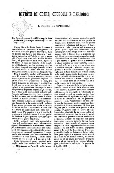 Il morgagni giornale indirizzato al progresso della medicina. Parte 2., Riviste