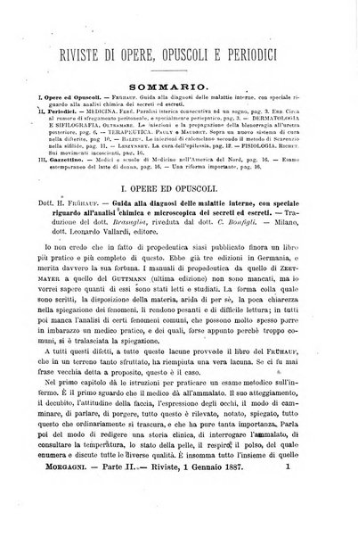 Il morgagni giornale indirizzato al progresso della medicina. Parte 2., Riviste