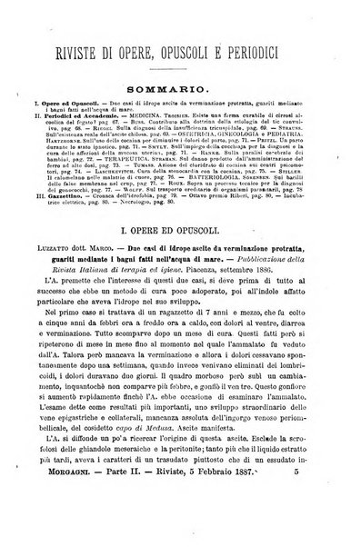 Il morgagni giornale indirizzato al progresso della medicina. Parte 2., Riviste