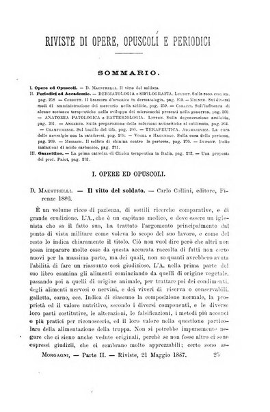 Il morgagni giornale indirizzato al progresso della medicina. Parte 2., Riviste