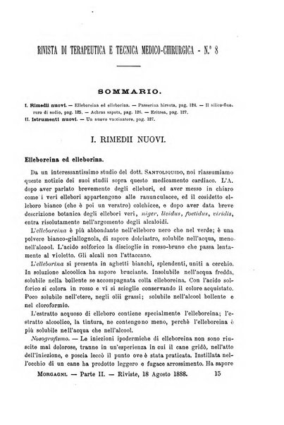 Il morgagni giornale indirizzato al progresso della medicina. Parte 2., Riviste