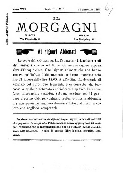 Il morgagni giornale indirizzato al progresso della medicina. Parte 2., Riviste